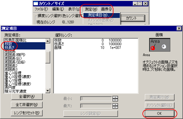 測定項目を選択
