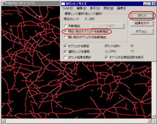 繊維長さの測定を実行