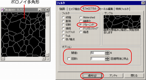 ボロノイ多角形に変換